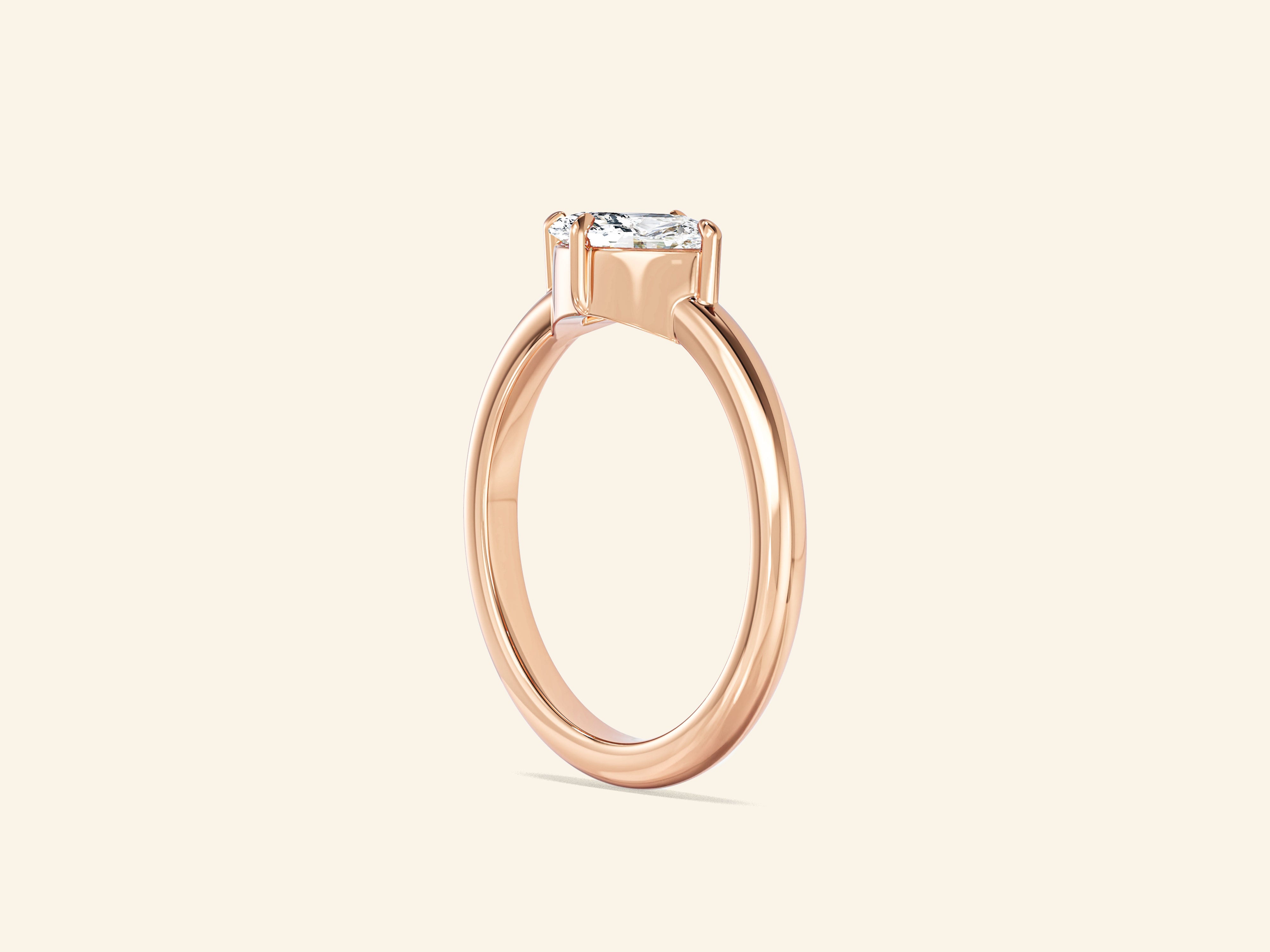 Solitaire East-West Engagement Ring