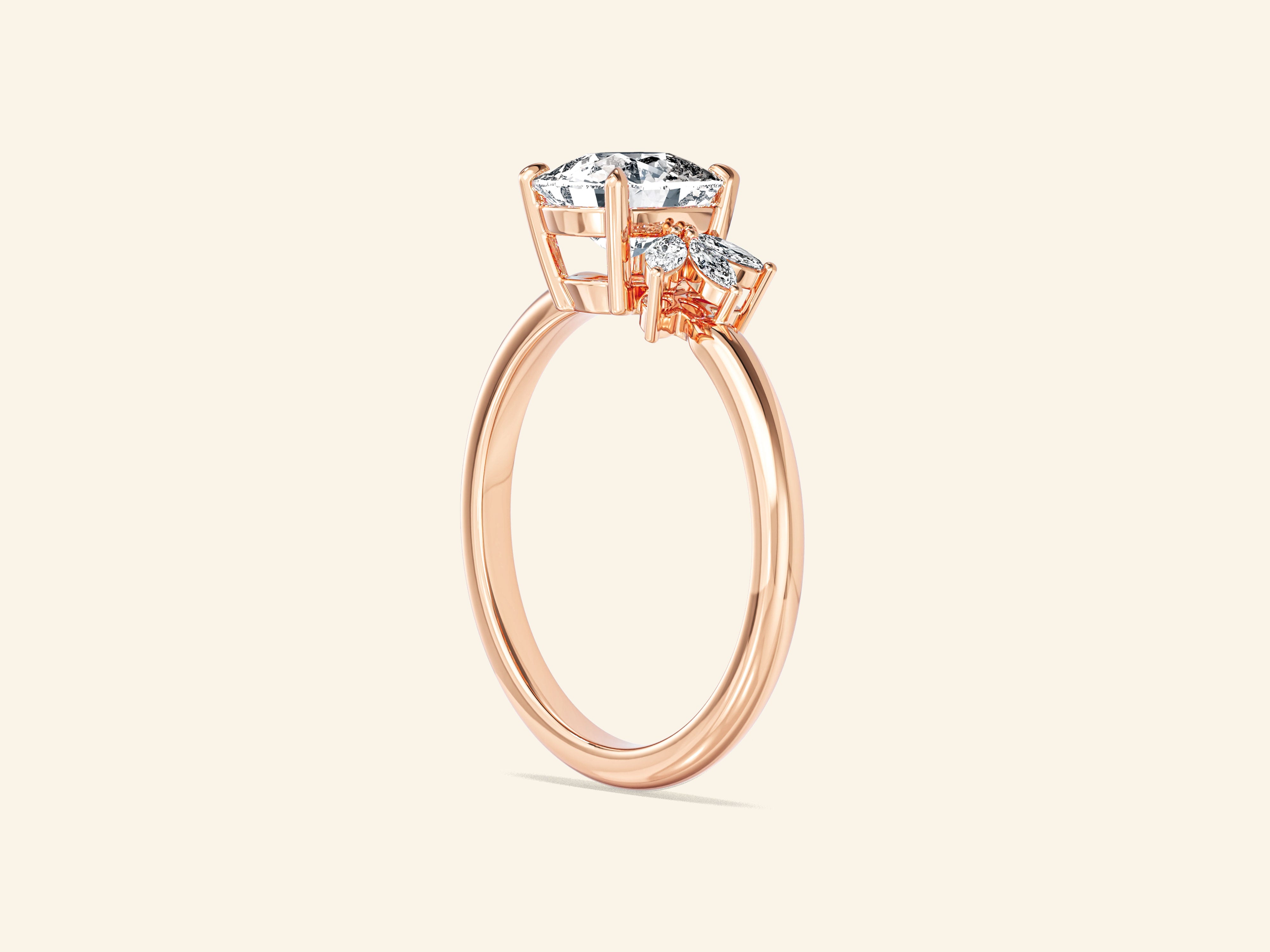 Crown-Accent Engagement Ring