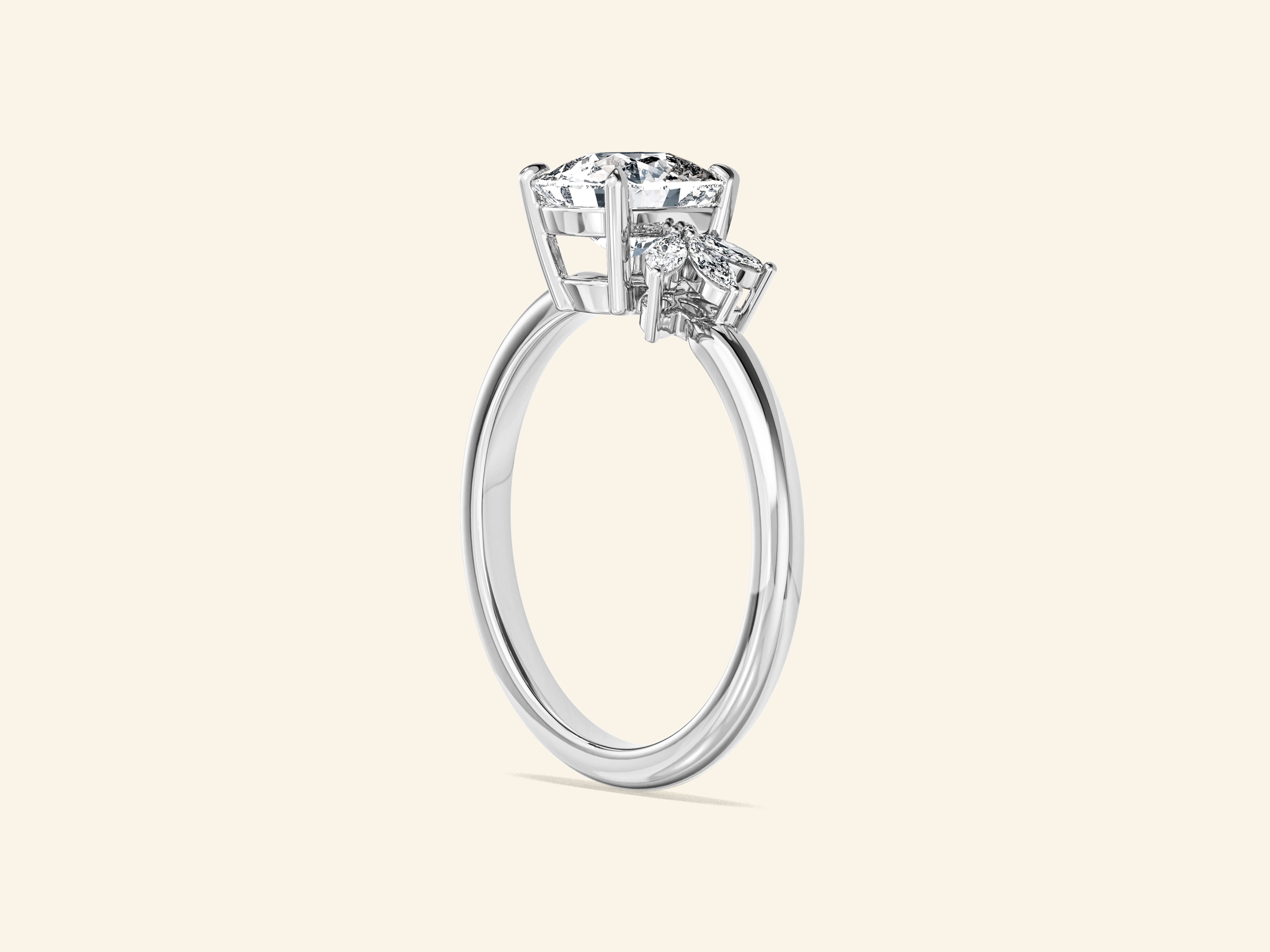 Crown-Accent Engagement Ring
