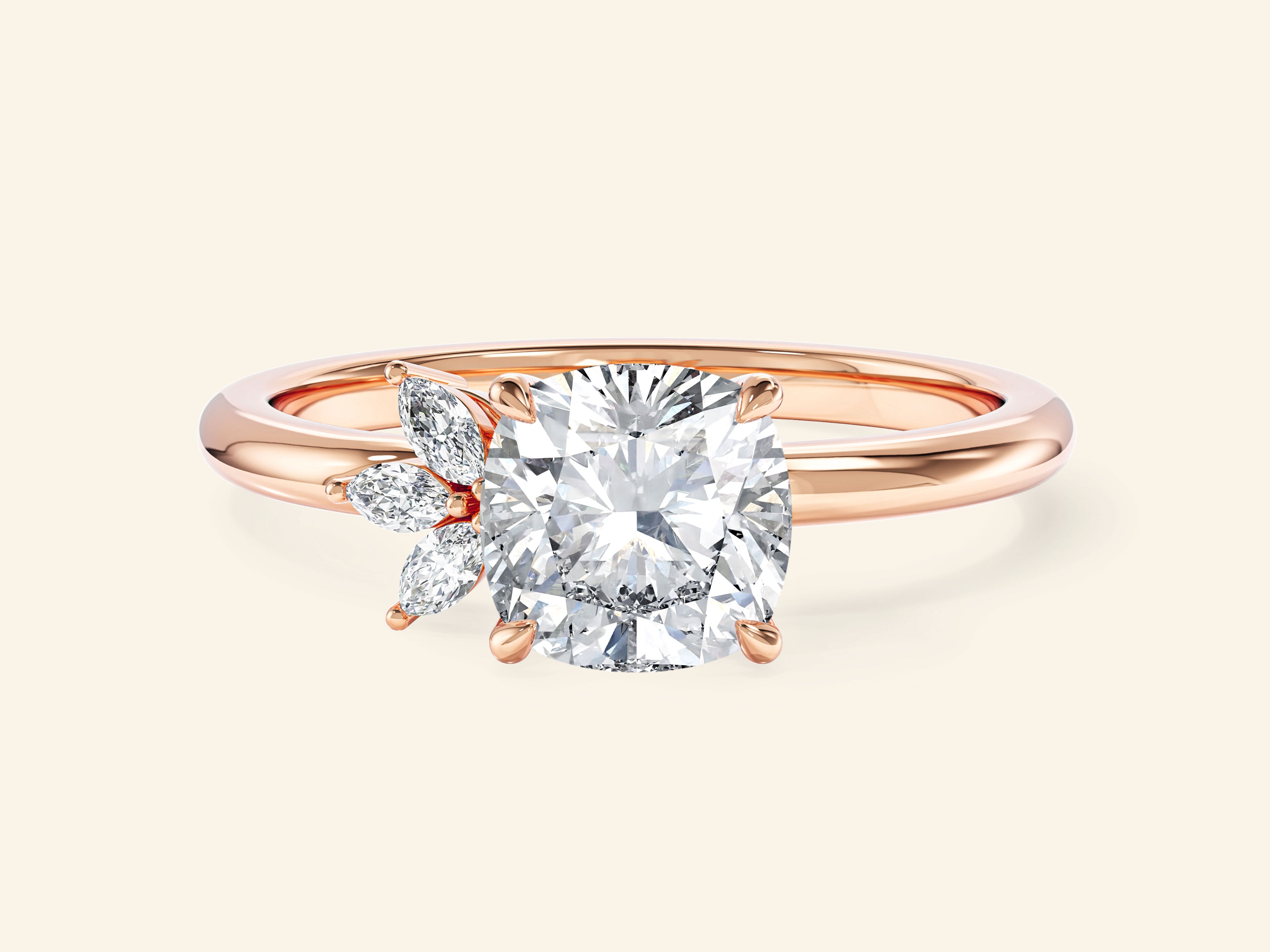 Crown-Accent Engagement Ring