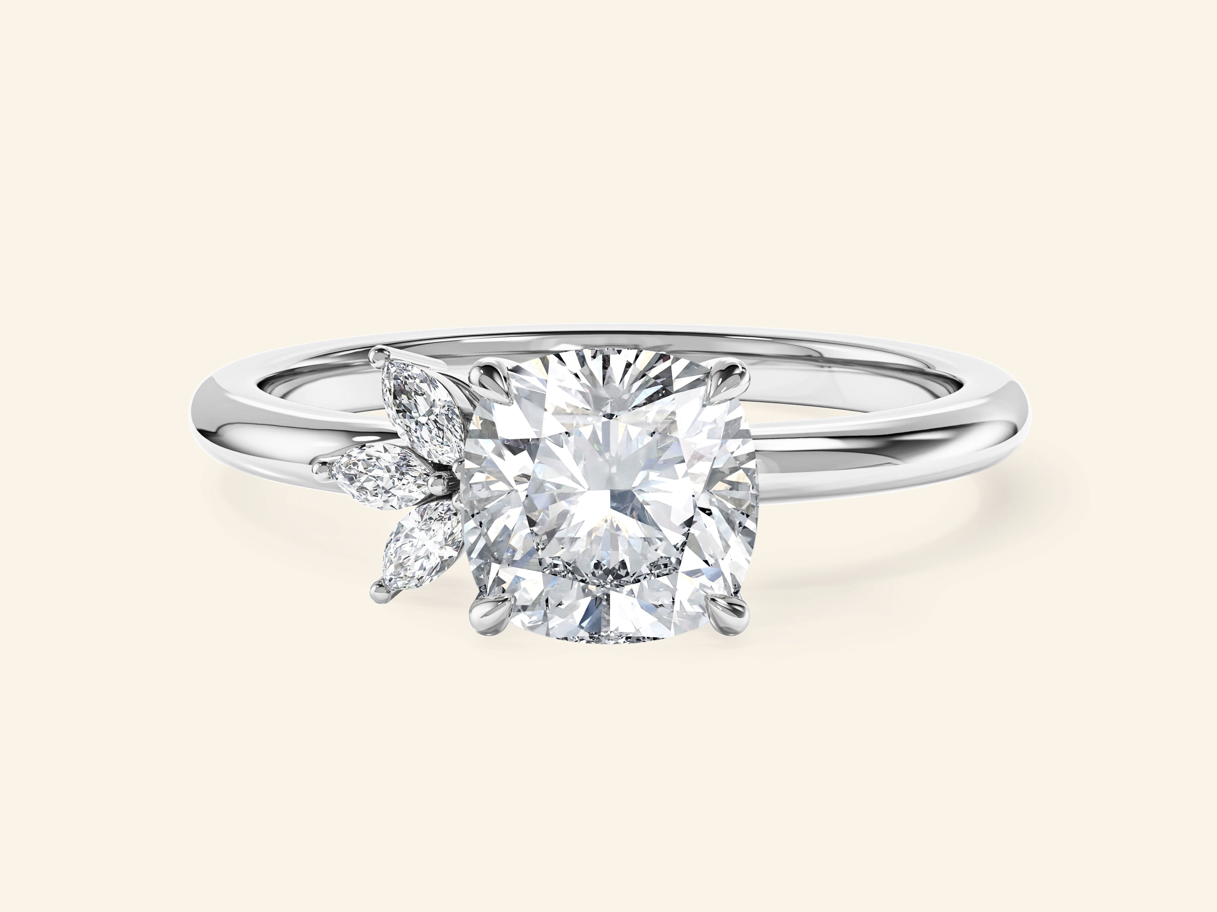 Crown-Accent Engagement Ring