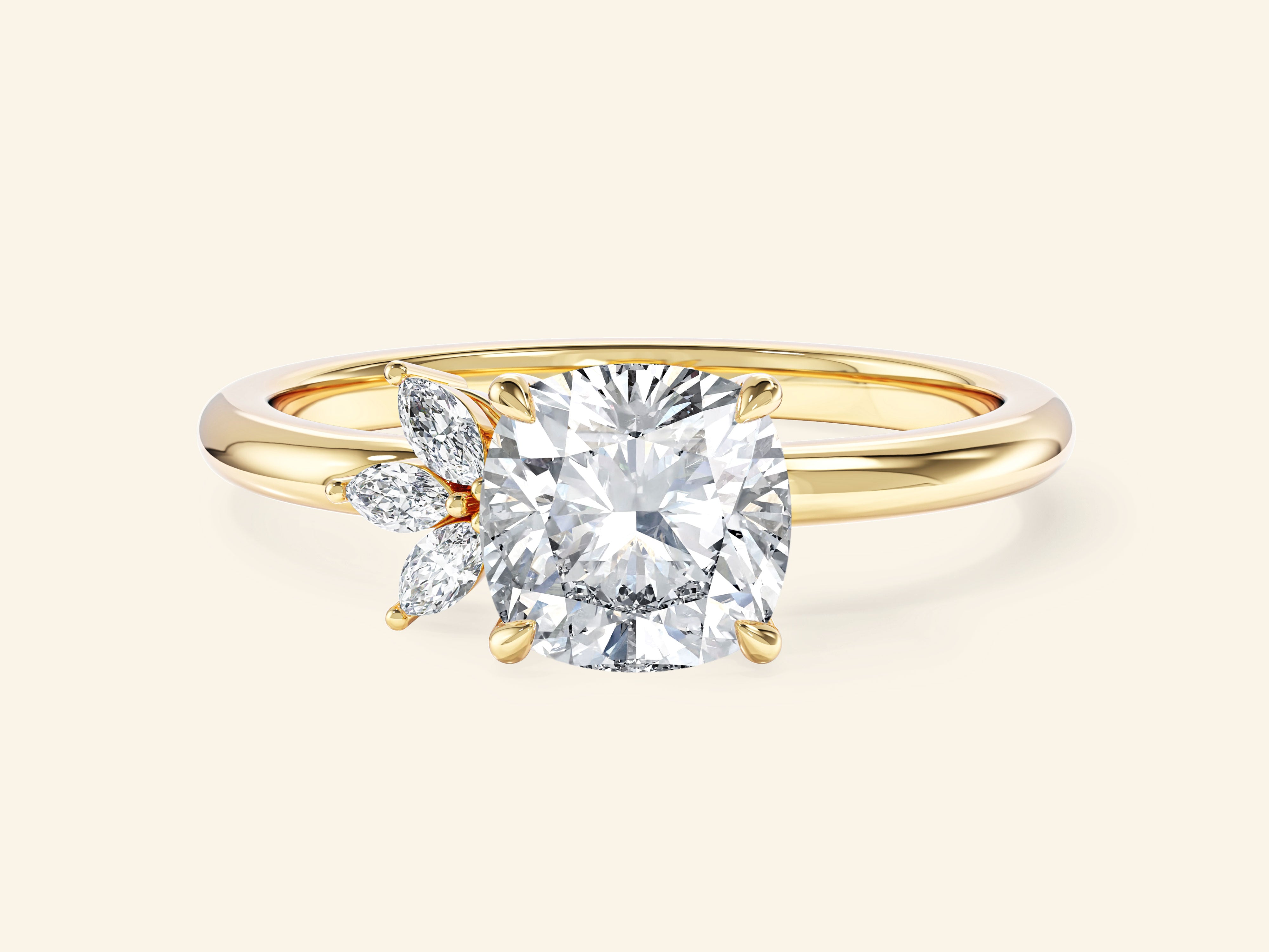 Crown-Accent Engagement Ring
