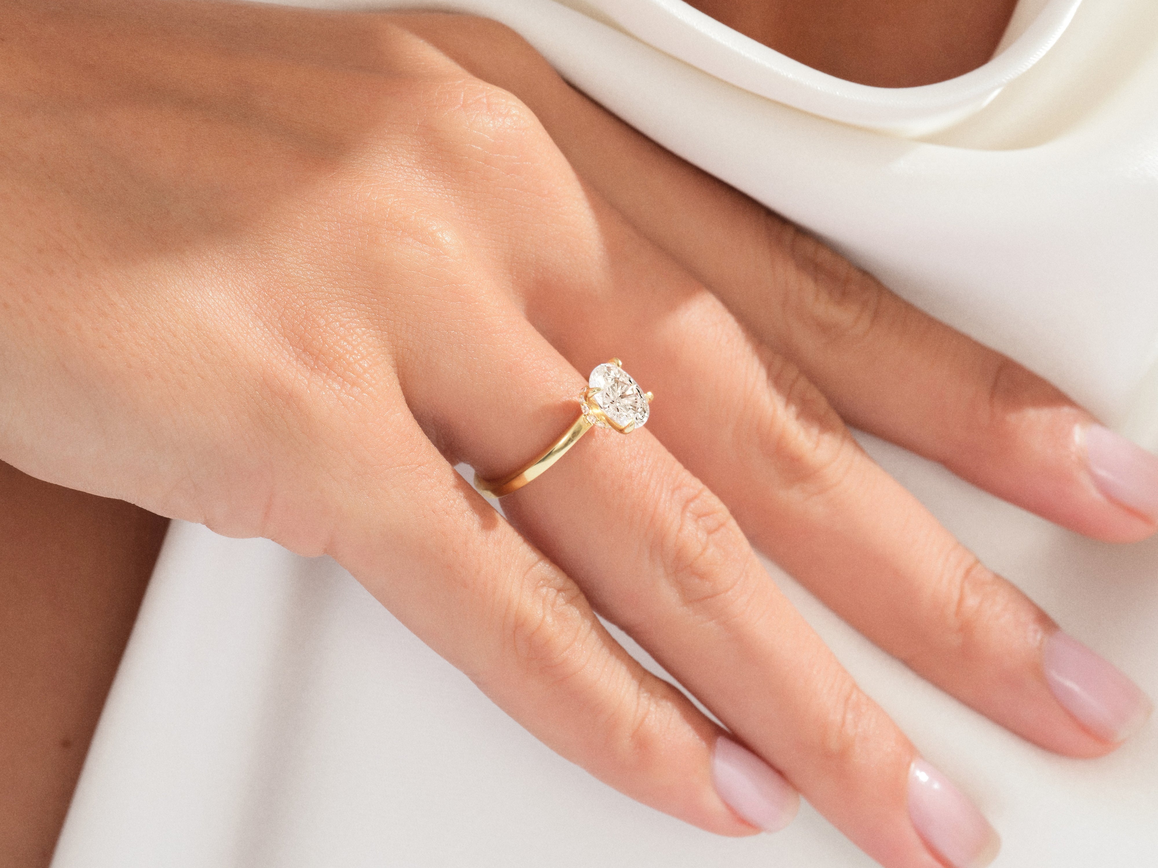 Flat Band Oval Engagement Ring