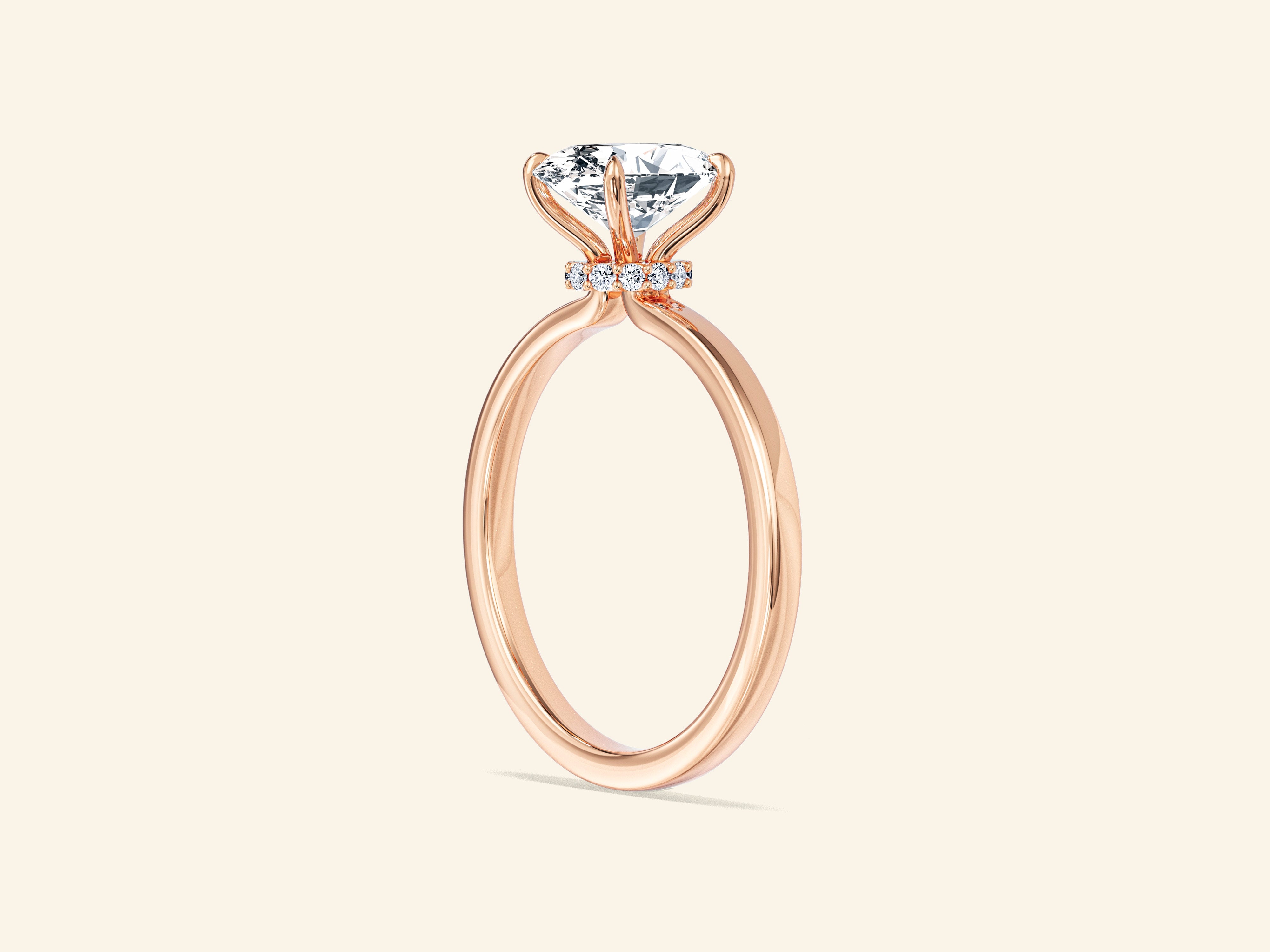 Flat Band Oval Engagement Ring