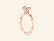 Flat Band Oval Engagement Ring