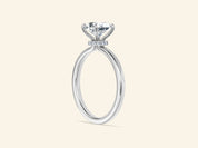 Flat Band Oval Engagement Ring