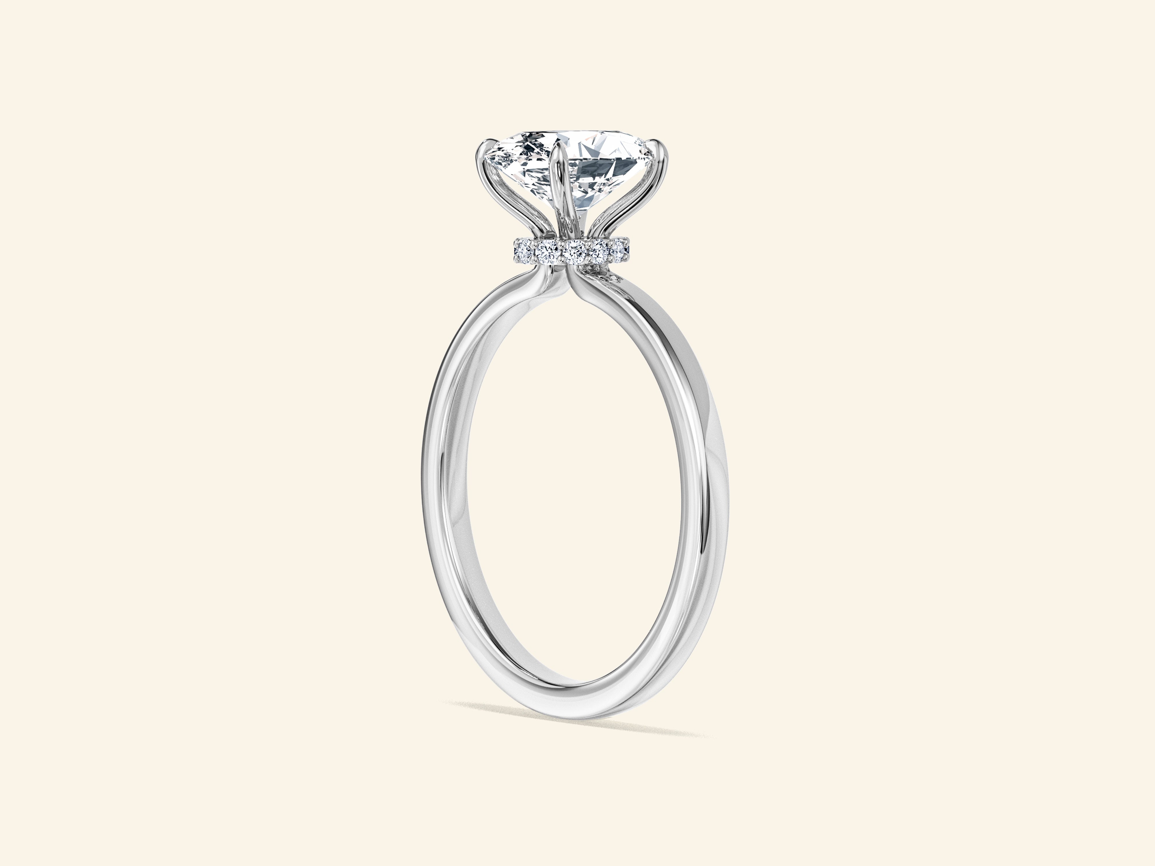 Flat Band Oval Engagement Ring