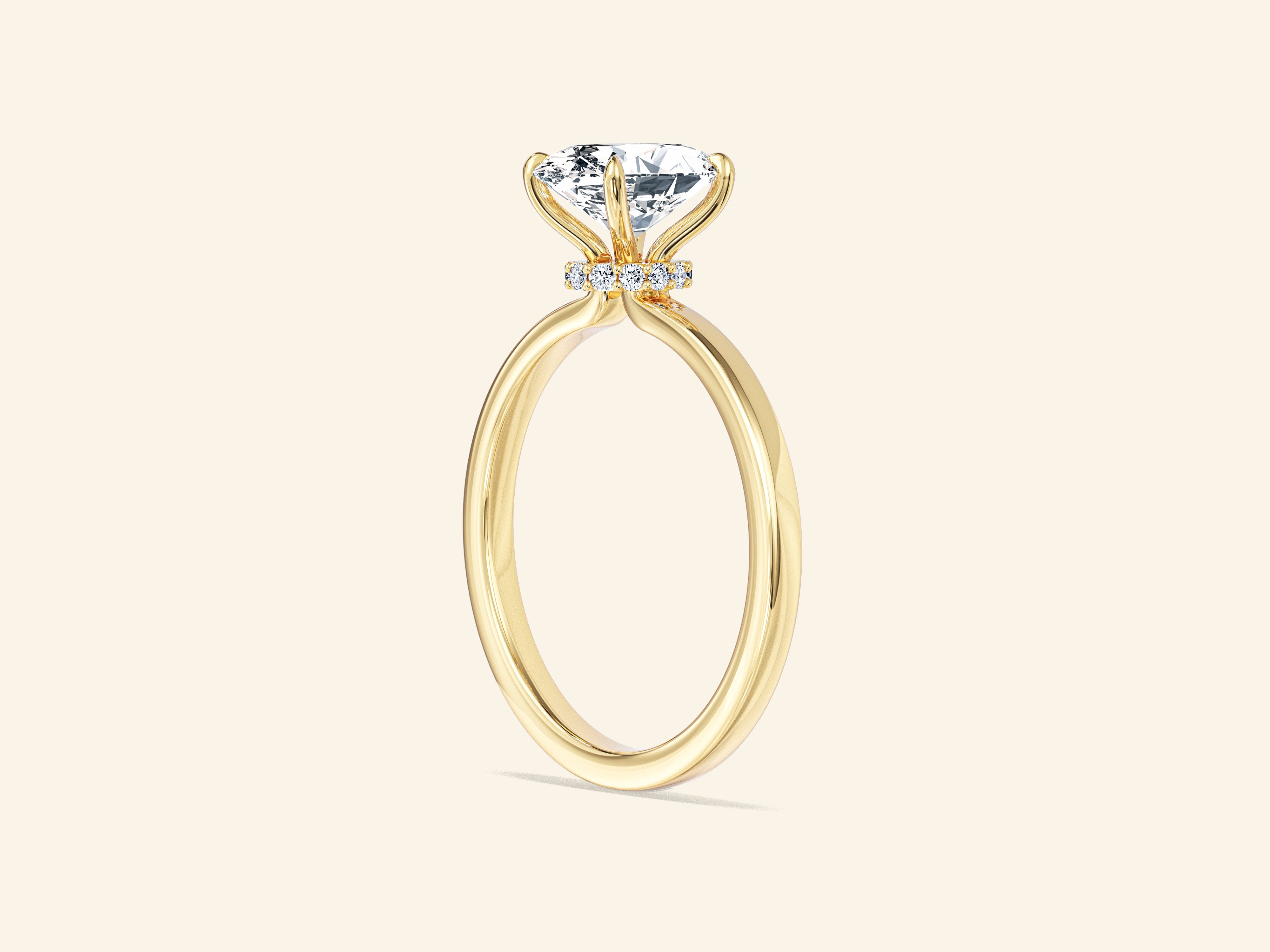 Flat Band Oval Engagement Ring