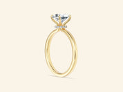 Flat Band Oval Engagement Ring