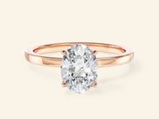 Flat Band Oval Engagement Ring