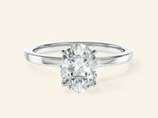 Flat Band Oval Engagement Ring