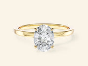 Flat Band Oval Engagement Ring