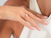 Flat Band Oval Engagement Ring