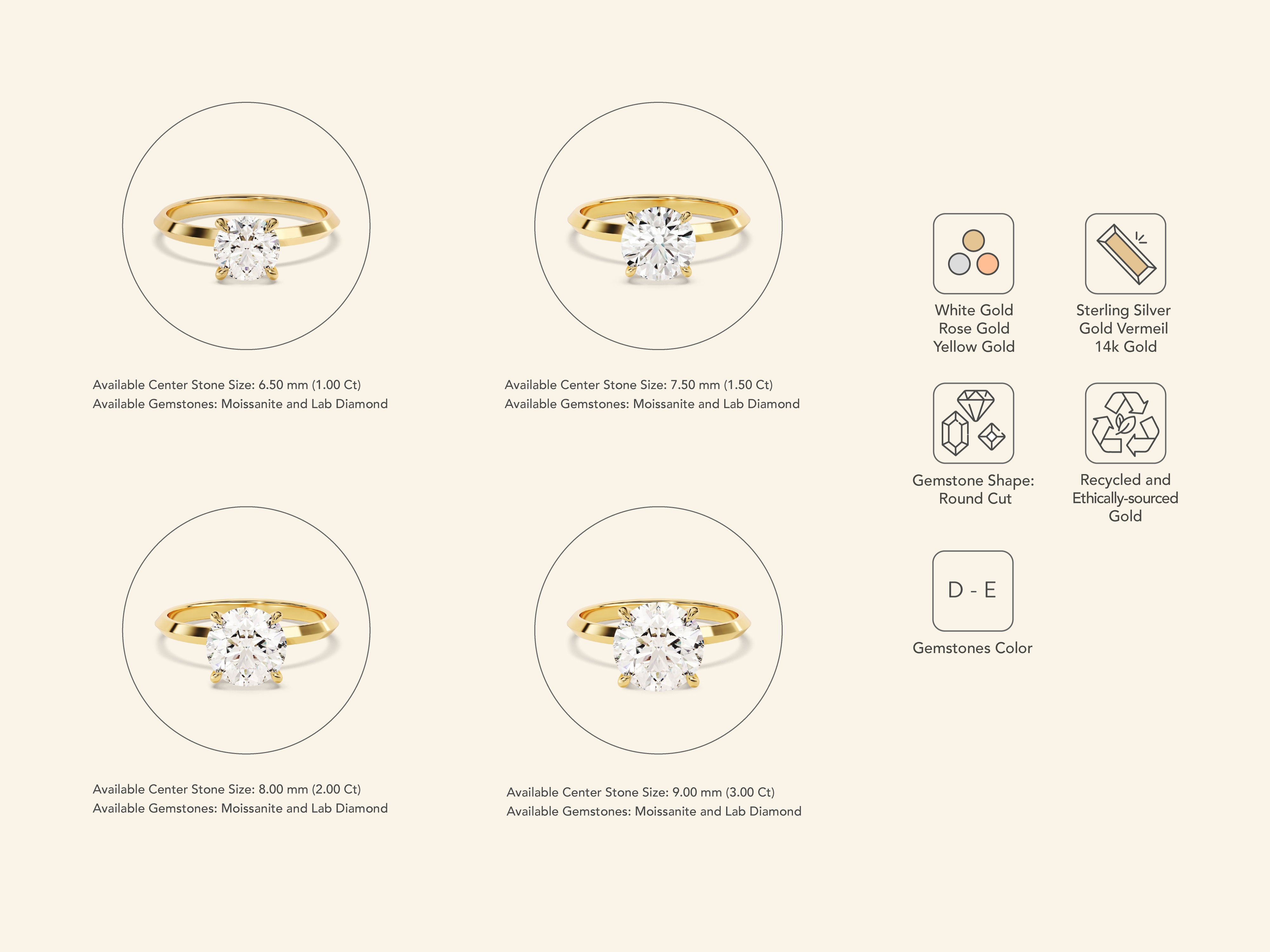 Knife Edge Round Engagement Ring