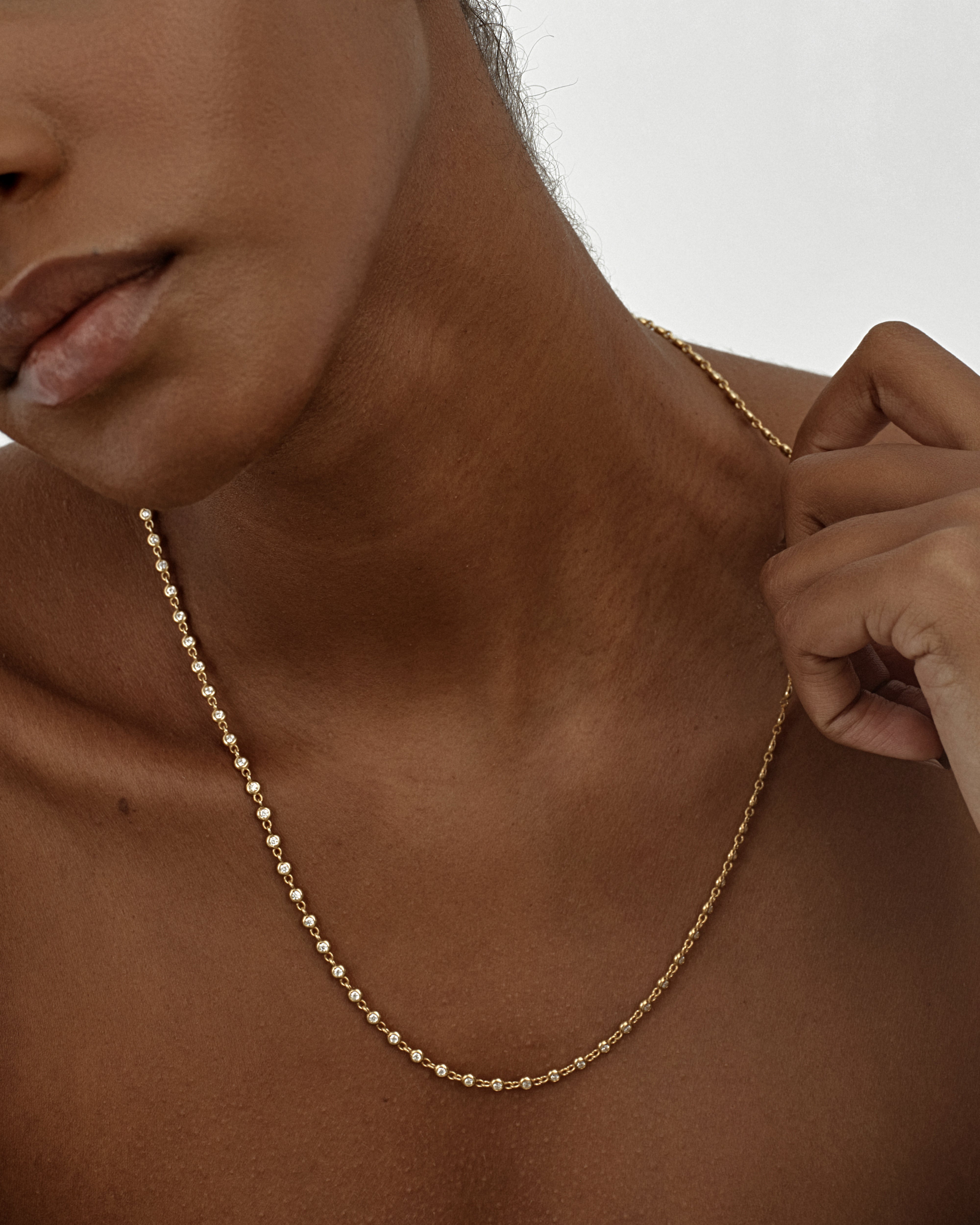 1.70 mm Bezel Lab Diamond Tennis Necklace
