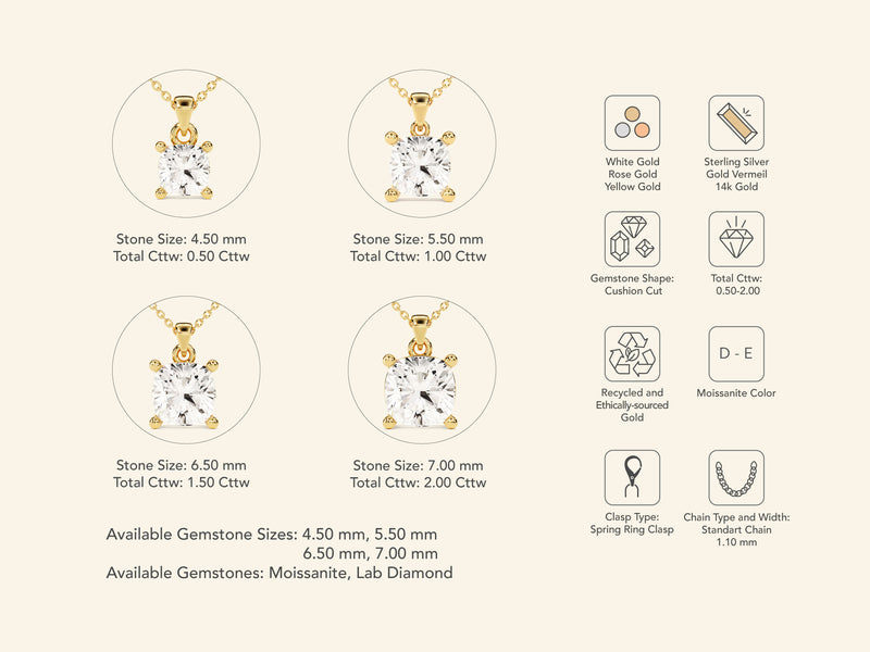 Cushion Cut Necklace