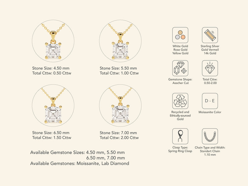 Asscher Cut Necklace