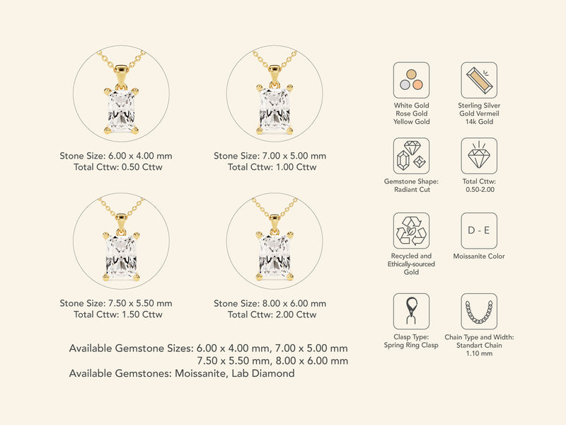 Radiant Cut Necklace