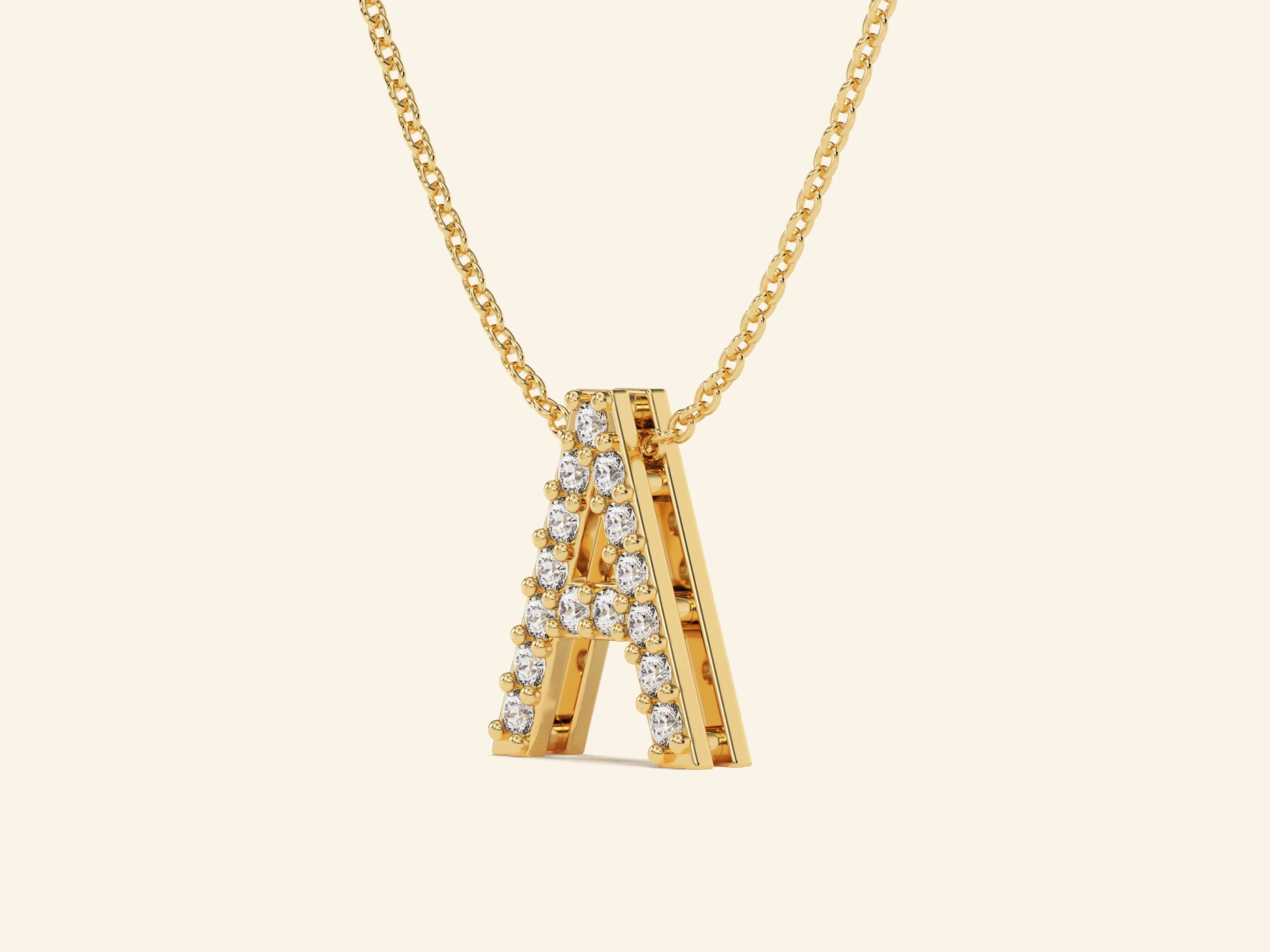 Initial Letter Necklace with Gemstones