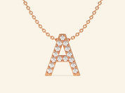 Initial Letter Necklace with Gemstones