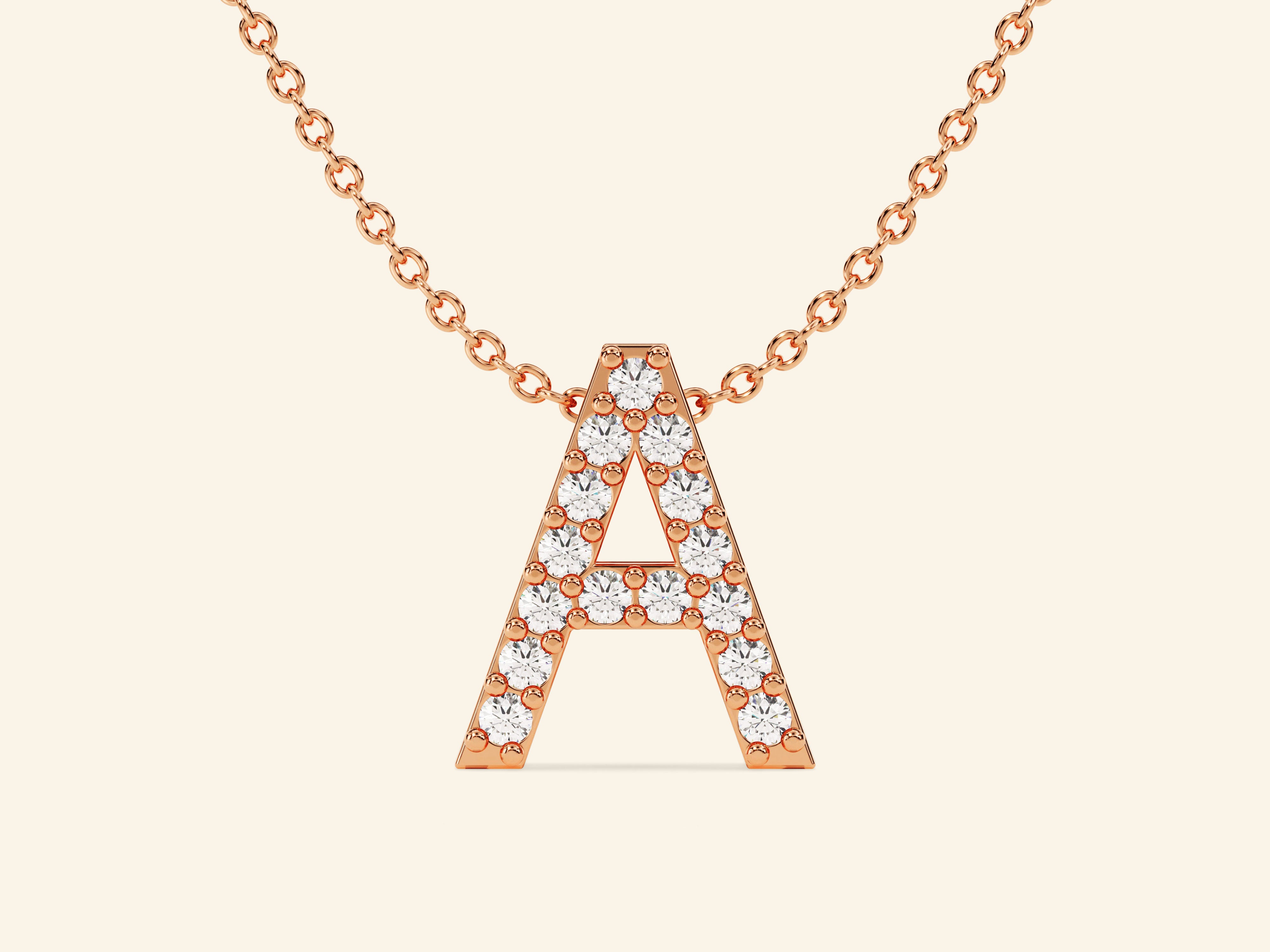 Initial Letter Necklace with Gemstones