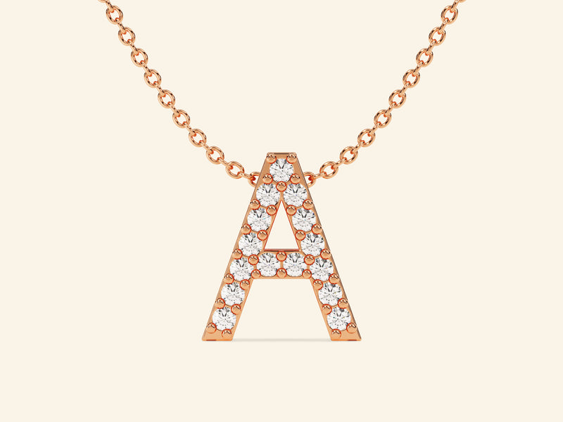 Initial Letter Necklace with Gemstones