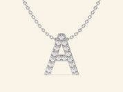 Initial Letter Necklace with Gemstones