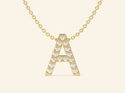 Initial Letter Necklace with Gemstones