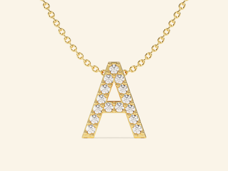 Initial Letter Necklace with Gemstones
