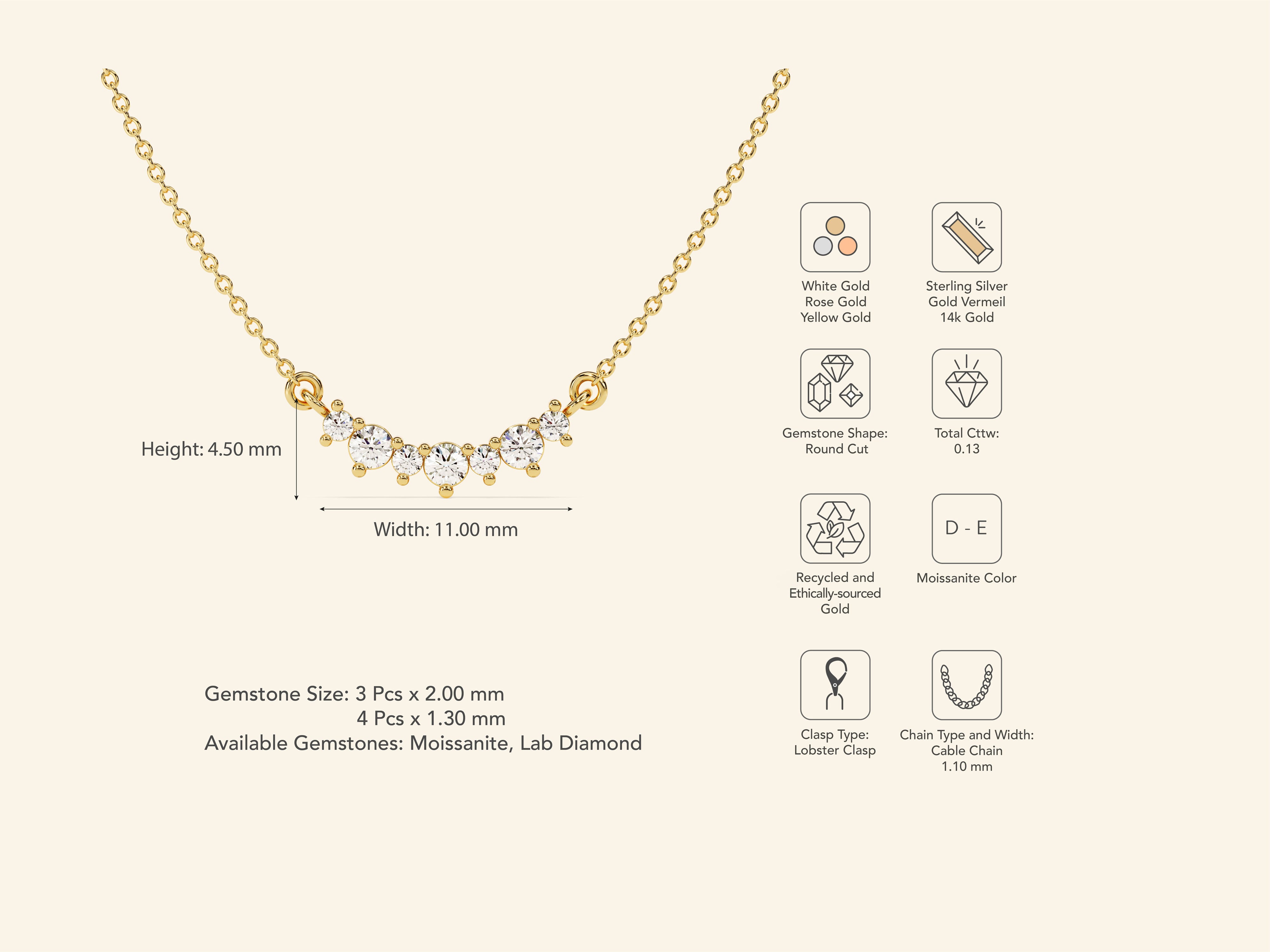 Curved Cluster Necklace