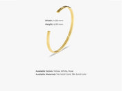 Gold bangle bracelet, minimalist jewelry, available in yellow, white, rose gold