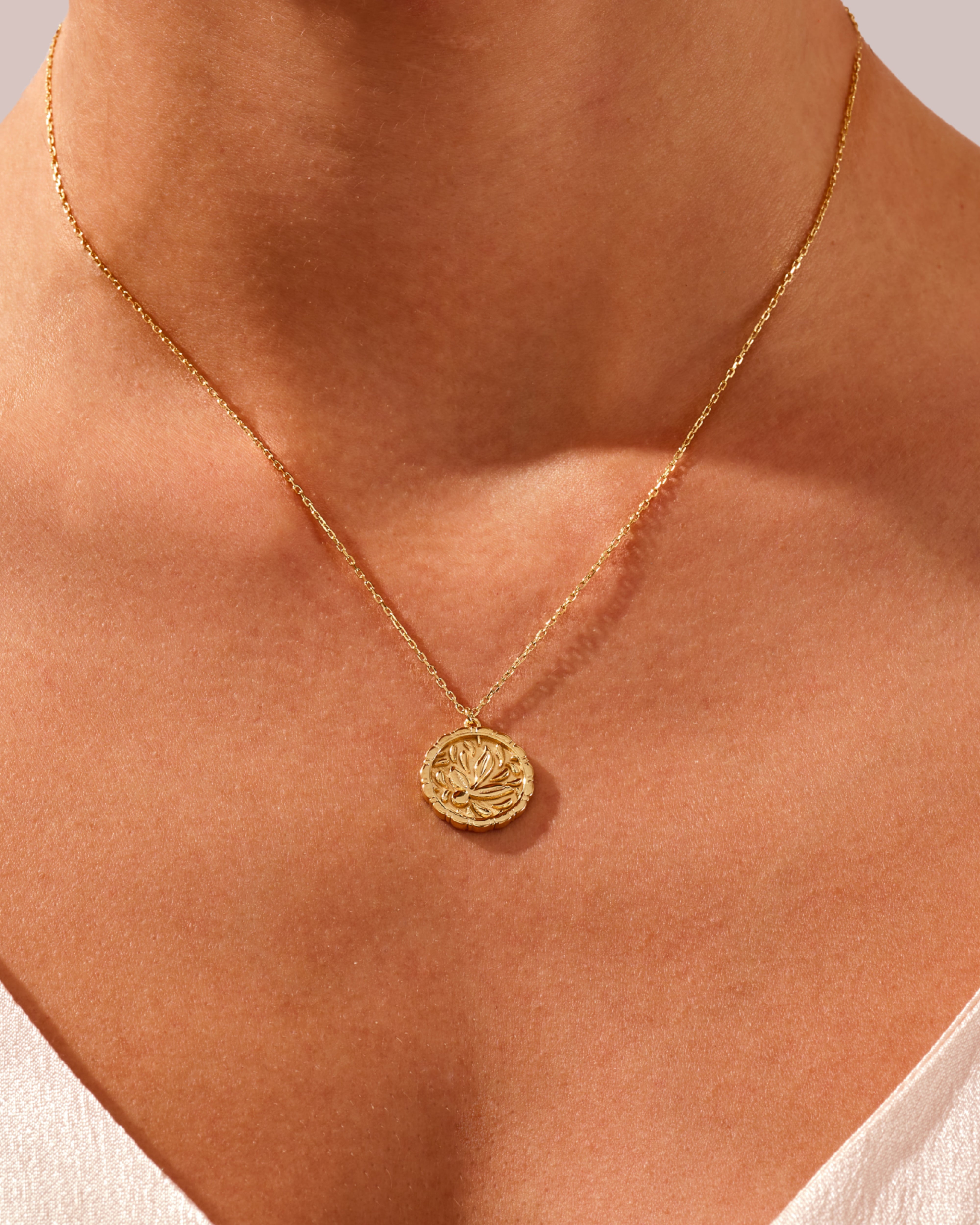 Golden Leaf Coin Necklace