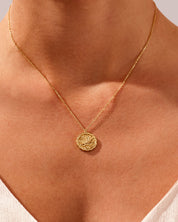 Golden Leaf Coin Necklace