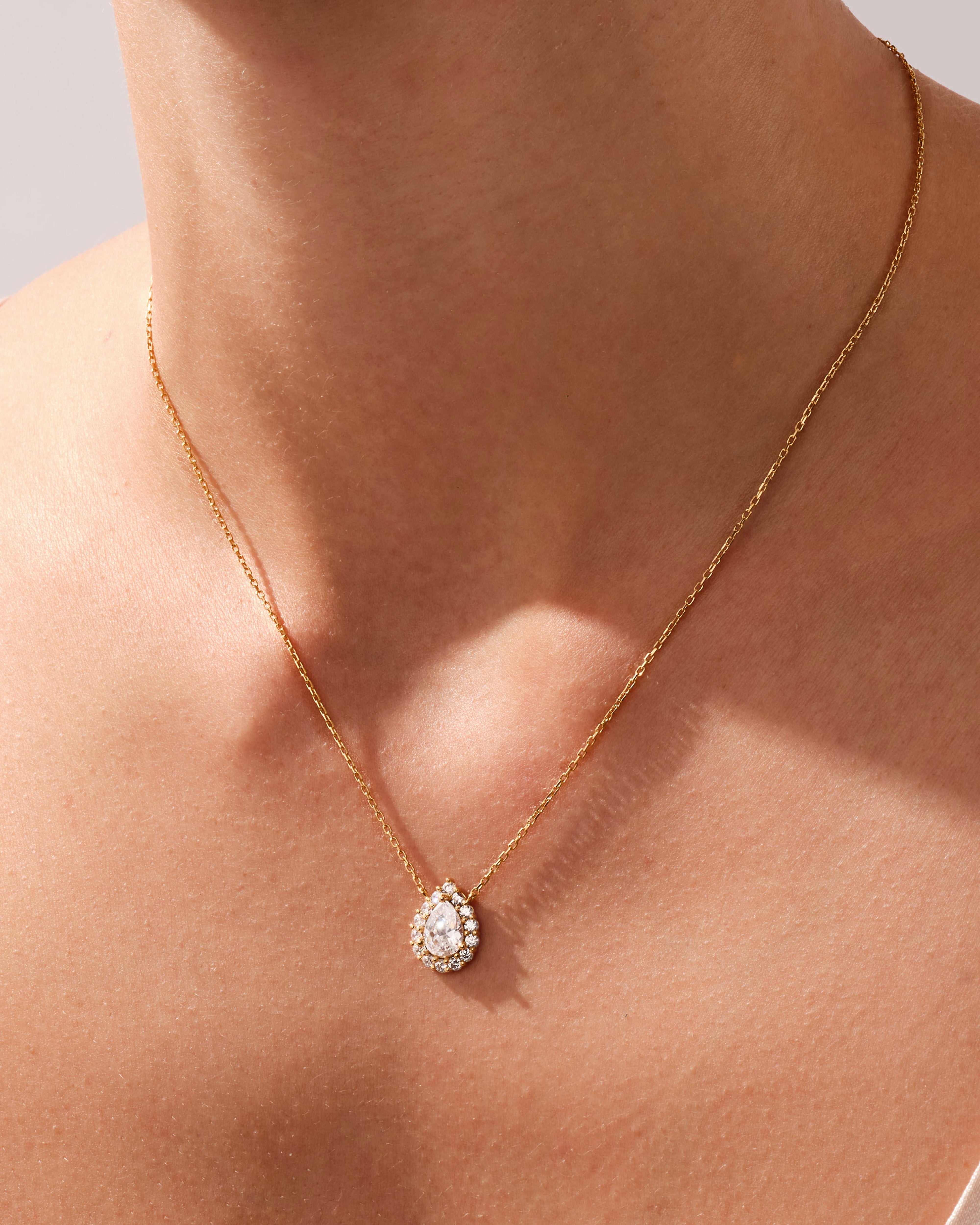 Teardrop Halo Necklace