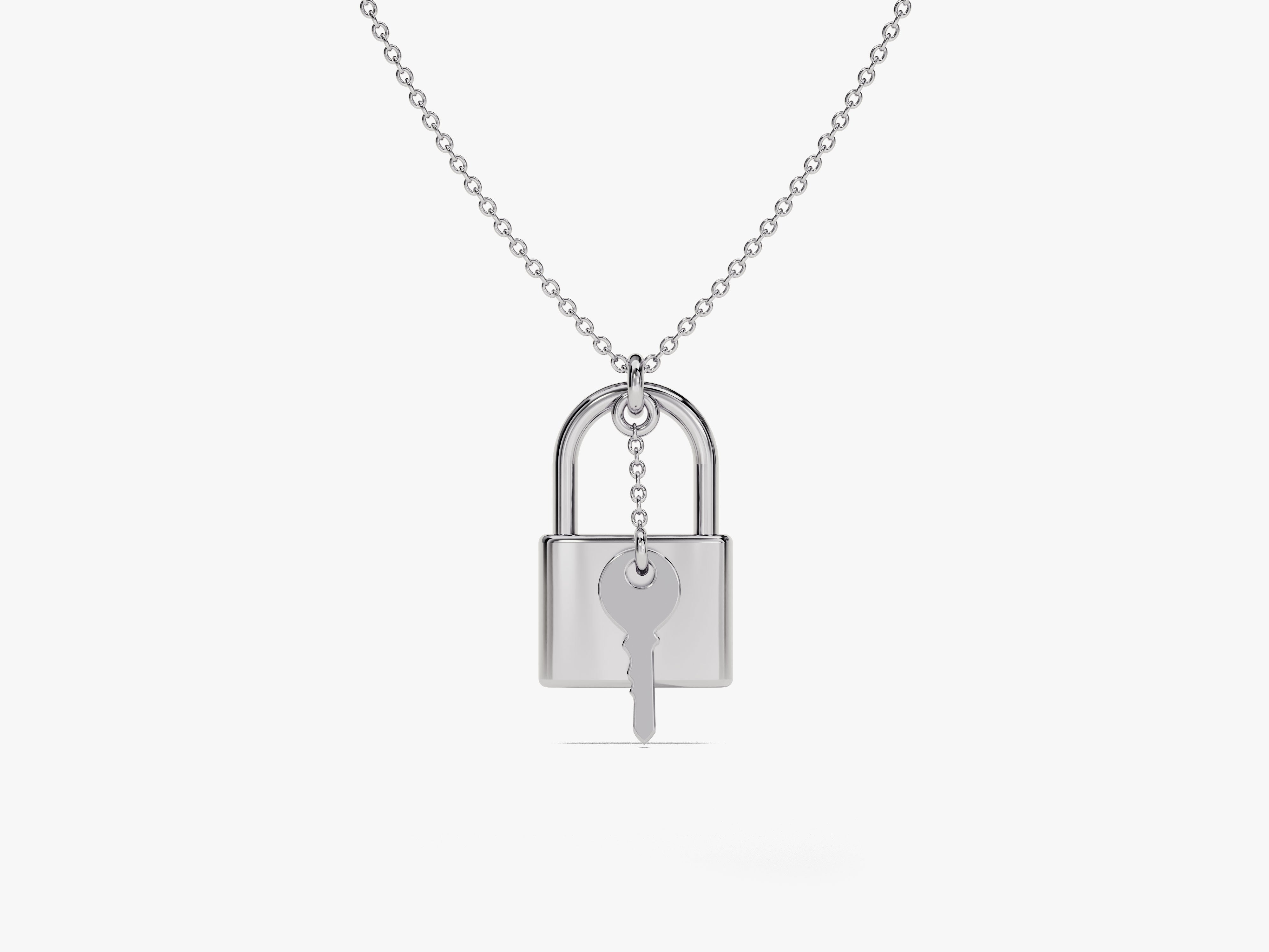 Silver lock and key pendant necklace for jewelry lovers