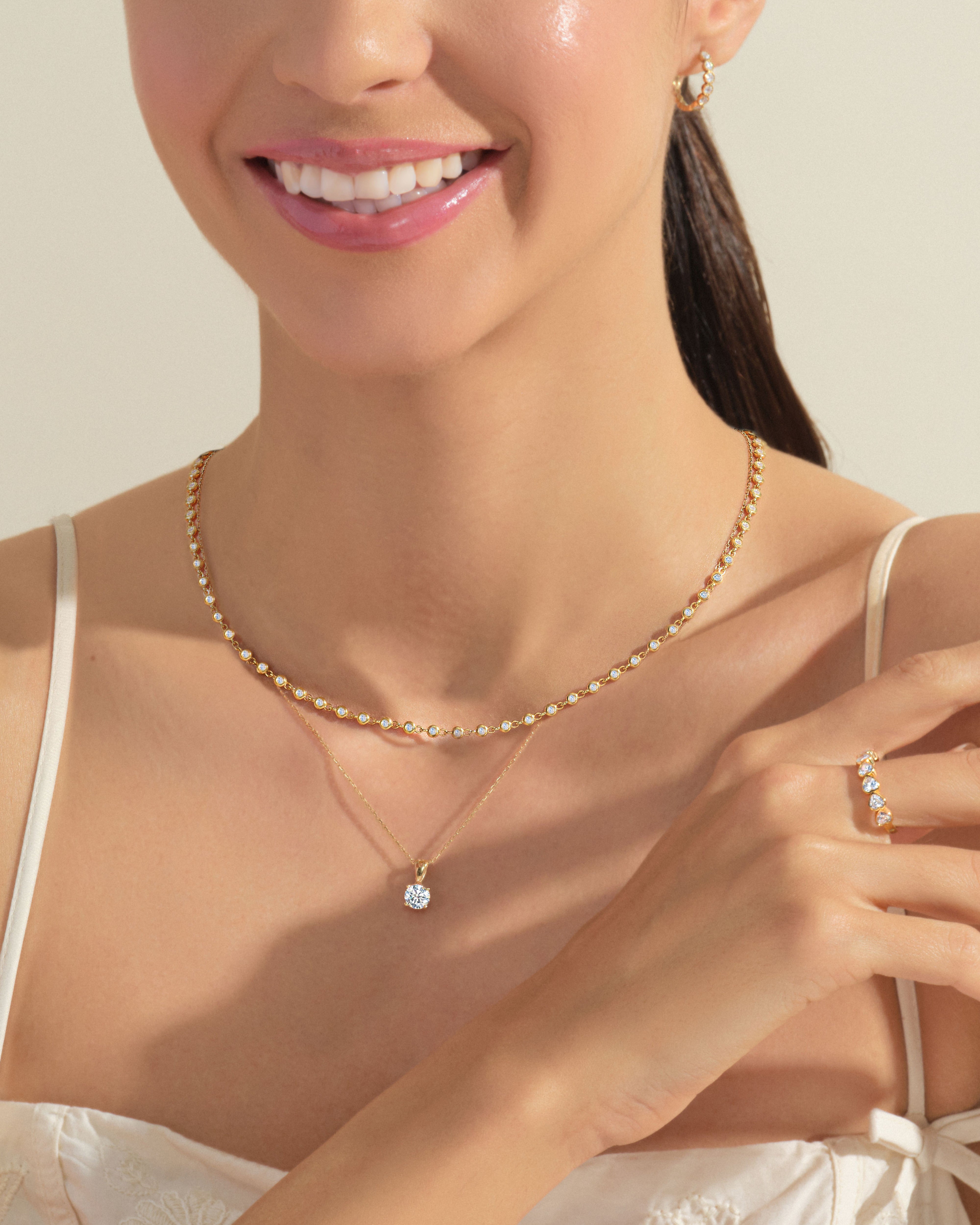 1.30 mm Bezel Lab Diamond Tennis Necklace
