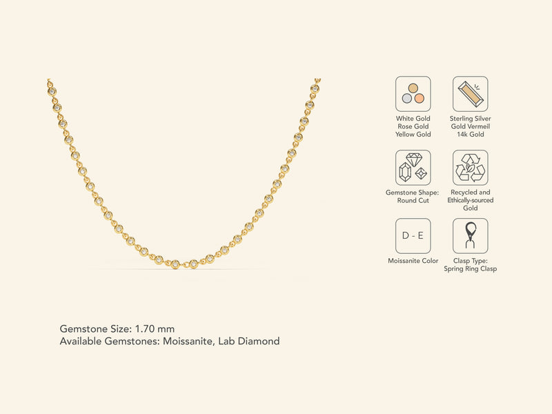 Bezel Tennis Necklace