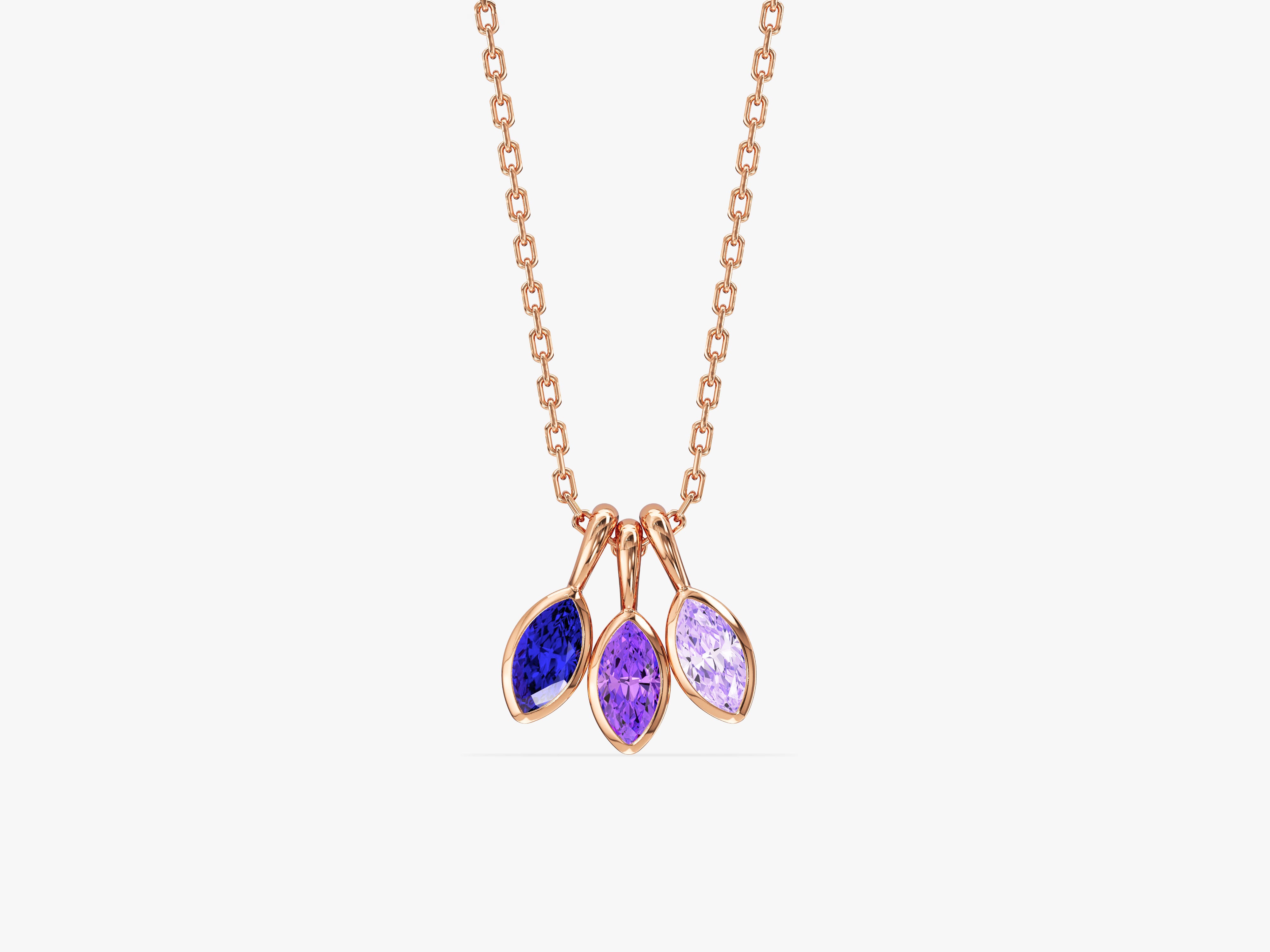 Marquise Bloom Birthstone Necklace