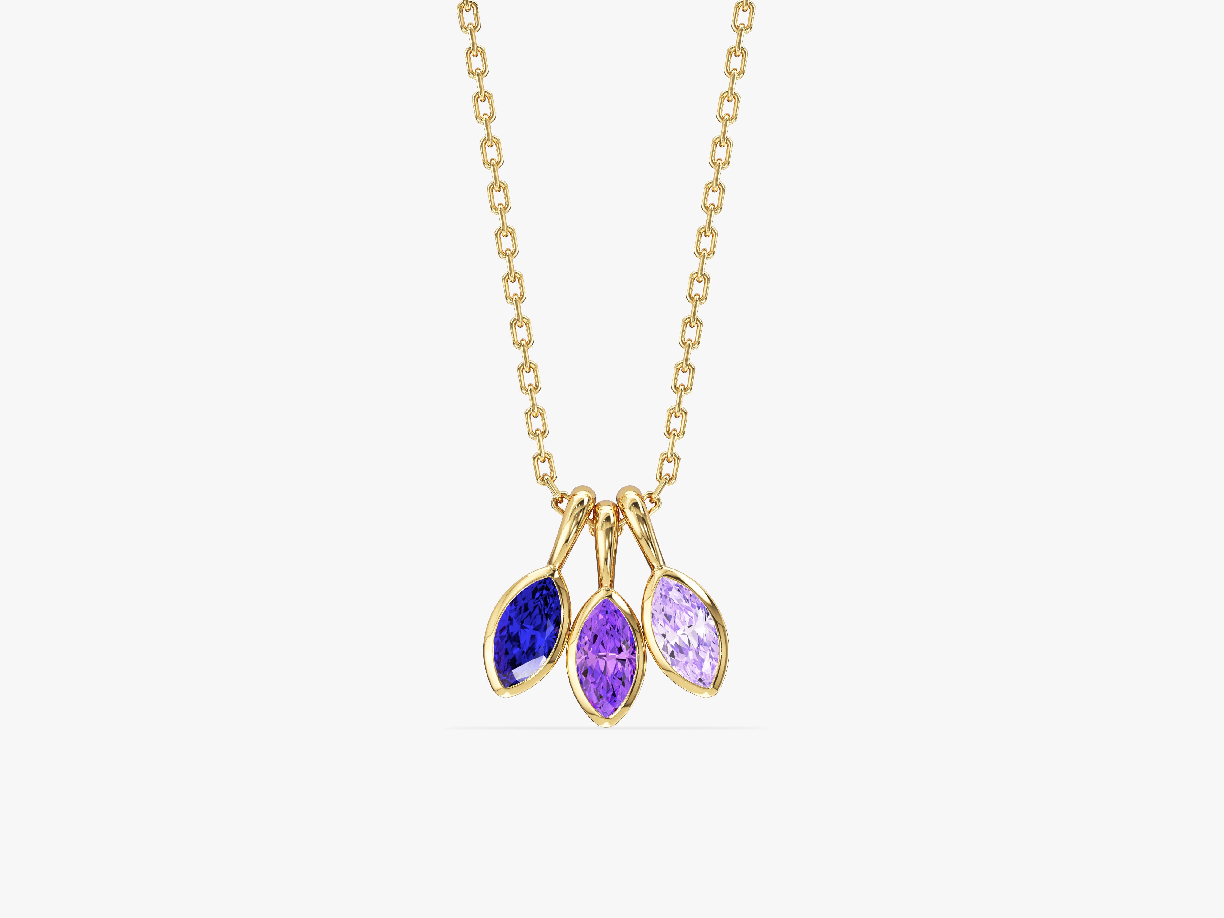 Marquise Bloom Birthstone Necklace