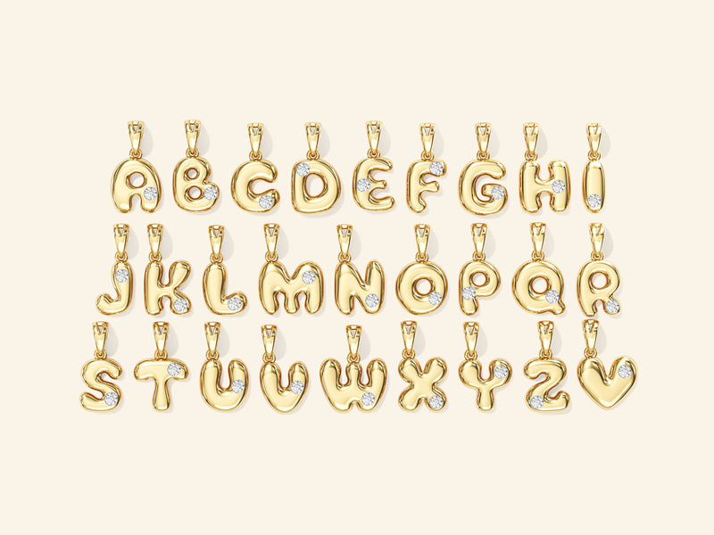 Bubble Initial Necklace