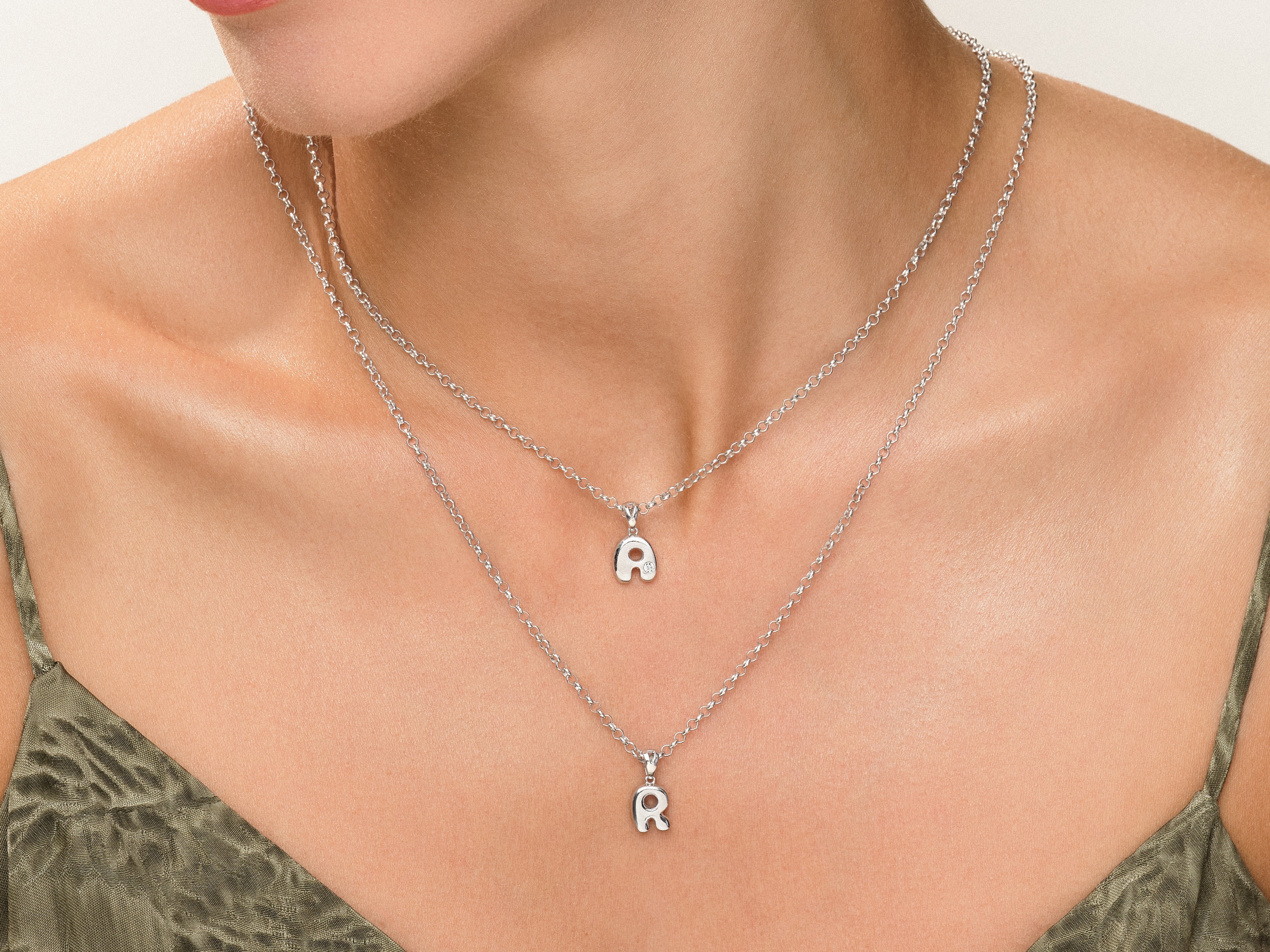 Bubble Initial Necklace