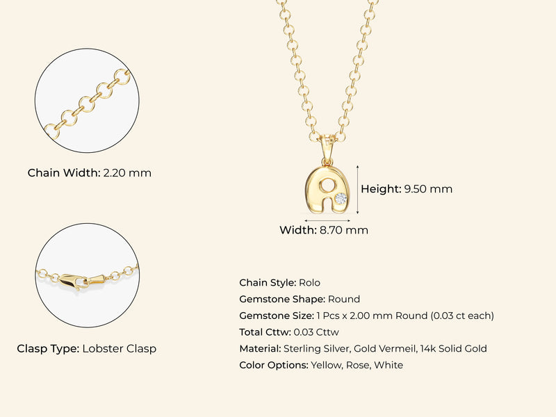 Bubble Initial Necklace