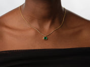 Signature Emerald Cut Birthstone Necklace