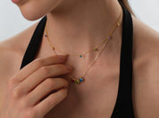 Lunar Round Birthstone Necklace