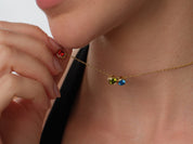Lunar Round Birthstone Necklace
