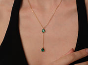Raindrop Pear Birthstone Necklace