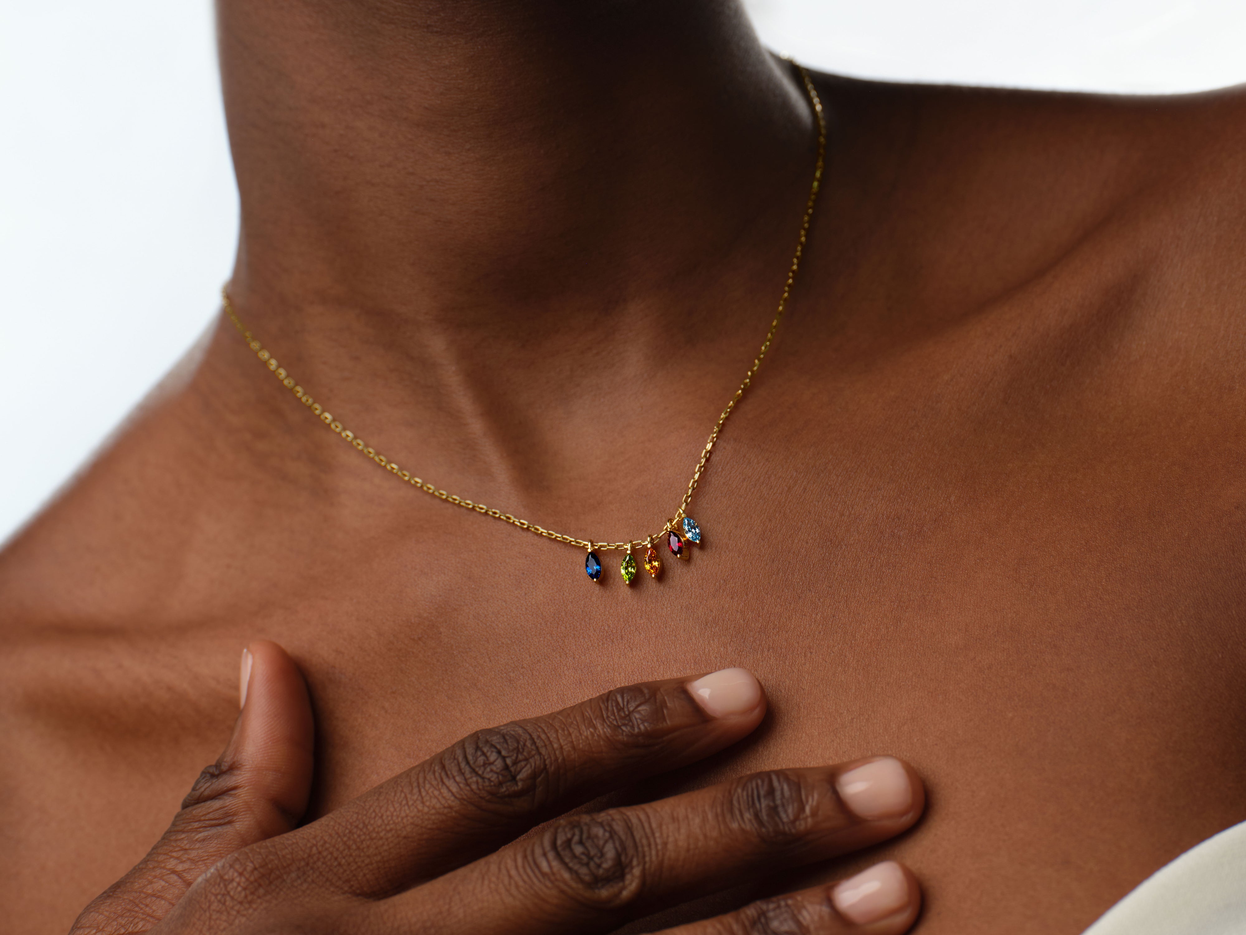 Marquise Birthstone Necklace