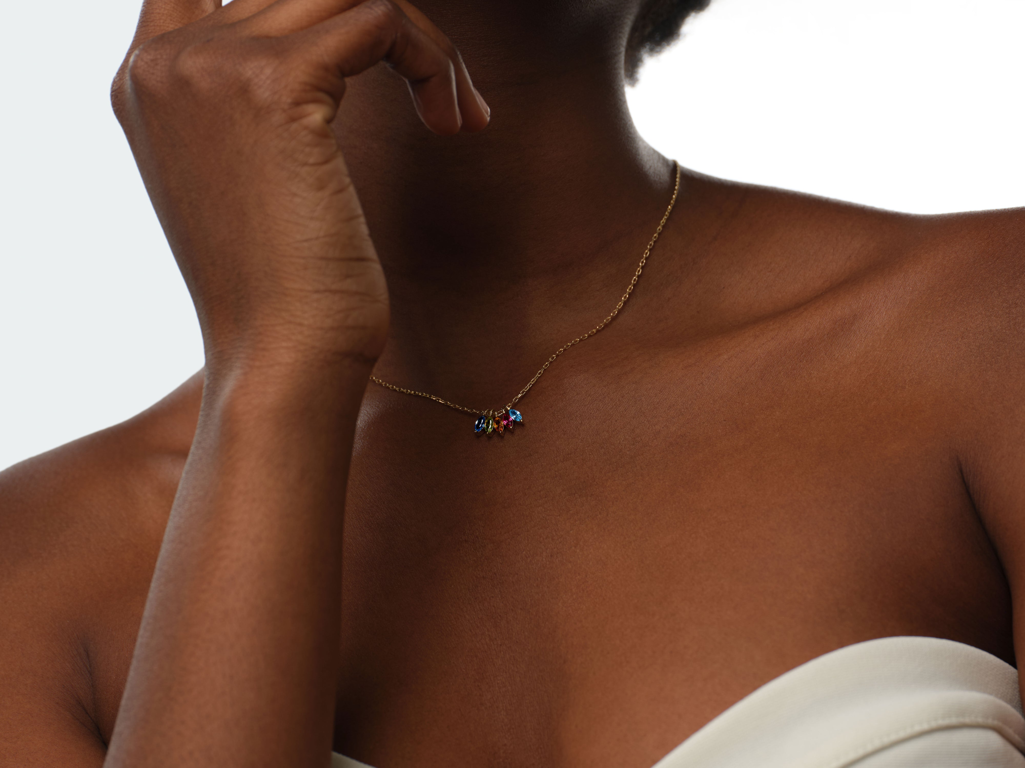 Marquise Birthstone Necklace