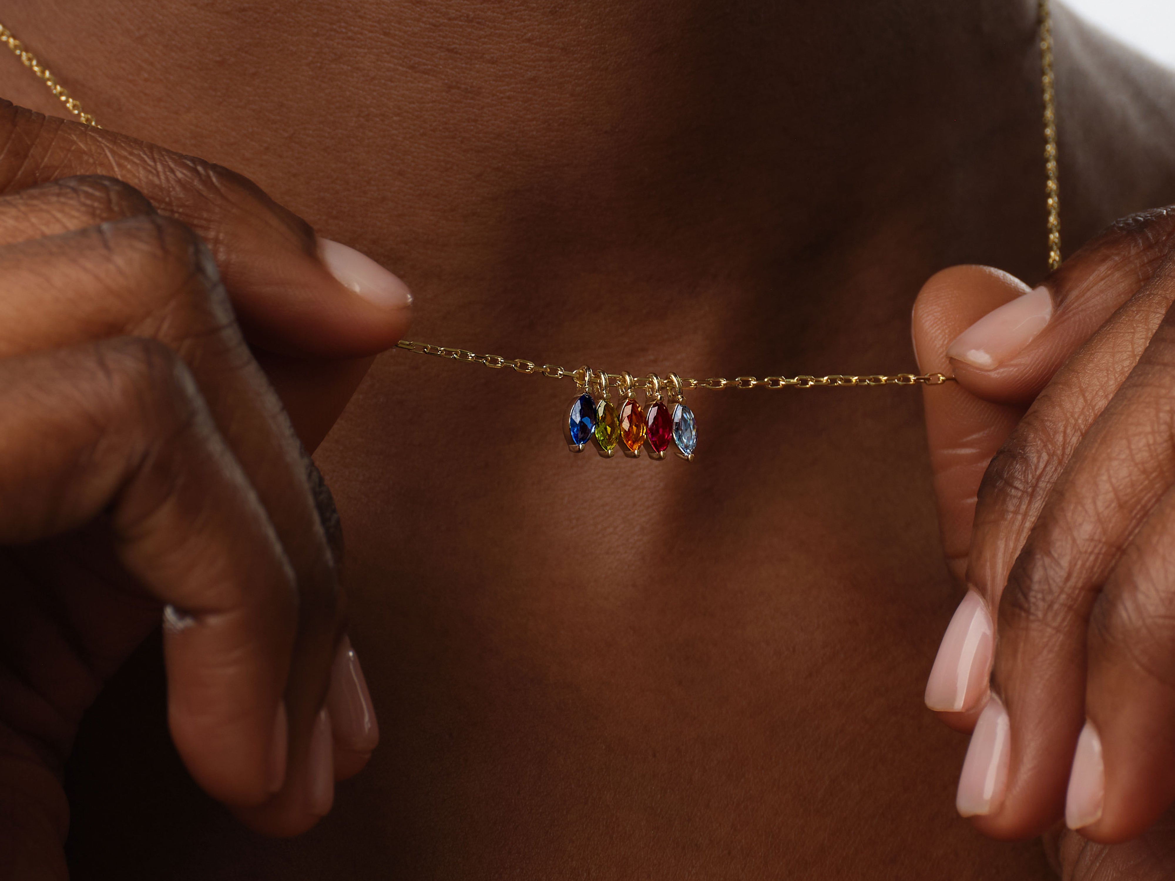 Marquise Birthstone Necklace