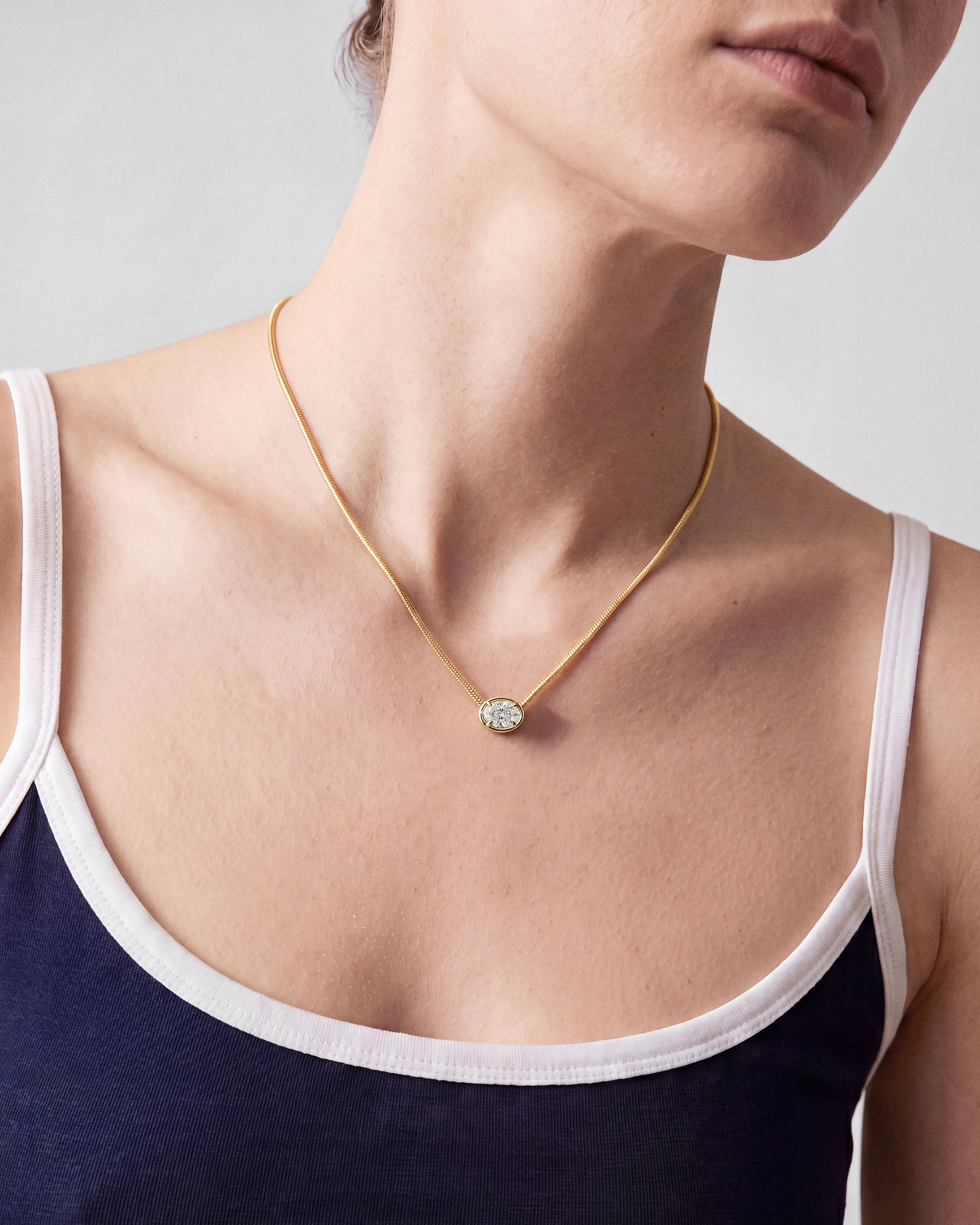Serpent Chain Solitaire Necklace